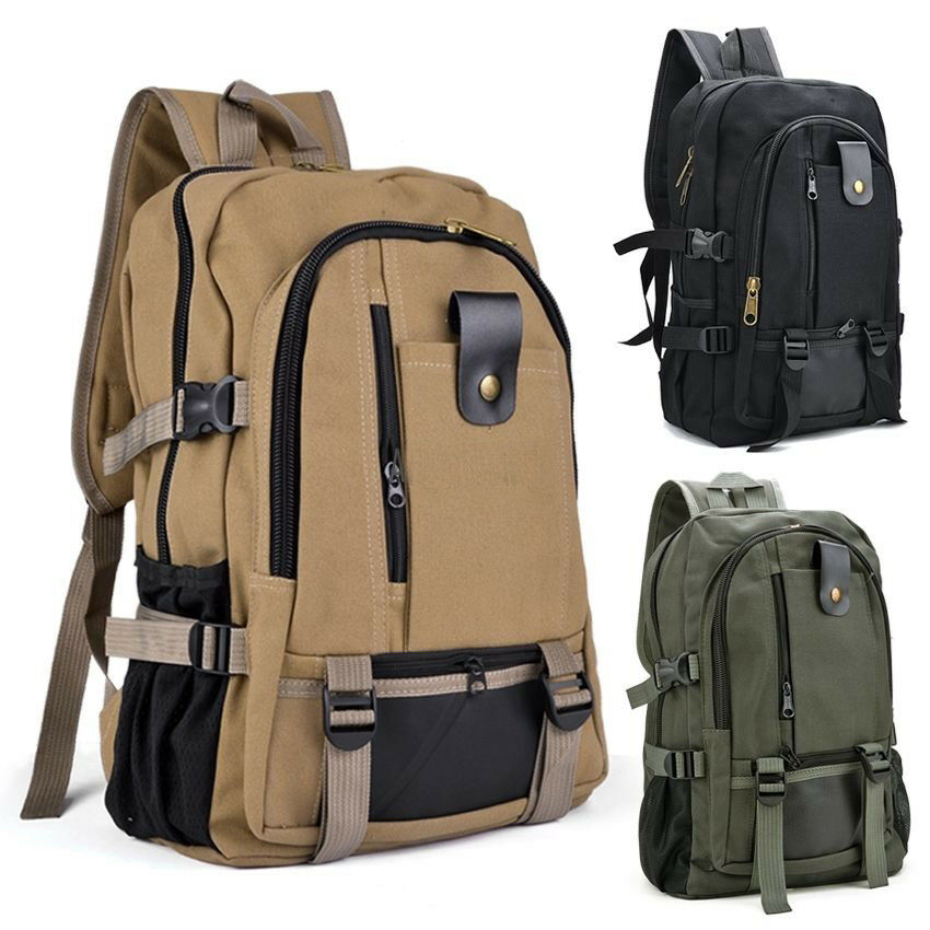 Electric way תיקים  Men Canvas Backpack Rucksack Travel Sport 
